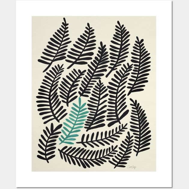 fronds black Wall Art by CatCoq